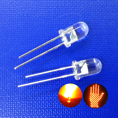 ไฟจราจร ซีรี่ย์ สีเหลืองสว่างสุด 5 มม LED ไดโอเดส 595nm 11000mcd 30deg สําหรับไฟเหลืองส่อง