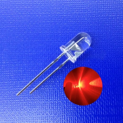 5mm 620nm สีแดง 45deg 13000mcd ไดโอ้ดความเข้มข้นสูง LED สําหรับไฟจราจรความปลอดภัย