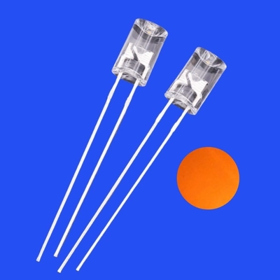 5mm 2Hz 1/6 duty cycle 12V Clear Orange Color 600nm 1200mcd 90deg Resistor Integrated Flangeless Concave Flashing LED สายไฟ LED ที่ใช้งานได้ง่าย