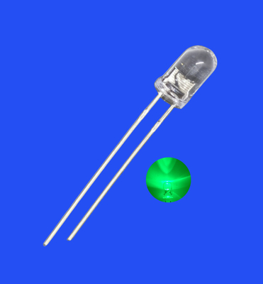 LED แสงสว่าง 5mm 3.0Hz 1/6 Duty Cycle สีเขียว 520nm 7000mcd กลม สดใส เลนส์ Dip แสงสว่าง LED