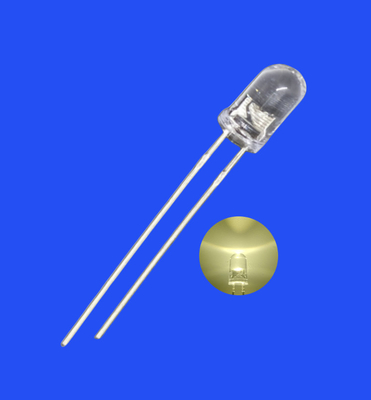 LED แสงสว่าง 5mm 3.0Hz 1/6 duty cycle สีขาวอบอุ่น 3500K 2000mcd กลม สดใส เลนส์ Dip แสงสว่าง LED